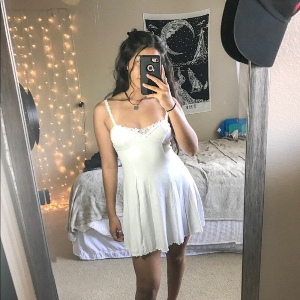 vintage Victoria’s Secret white lace slip